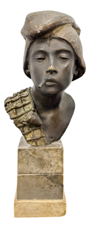 Bronze Scugnizzo Bust Sculpture by A. d'Orsi, Naples, 19th Century