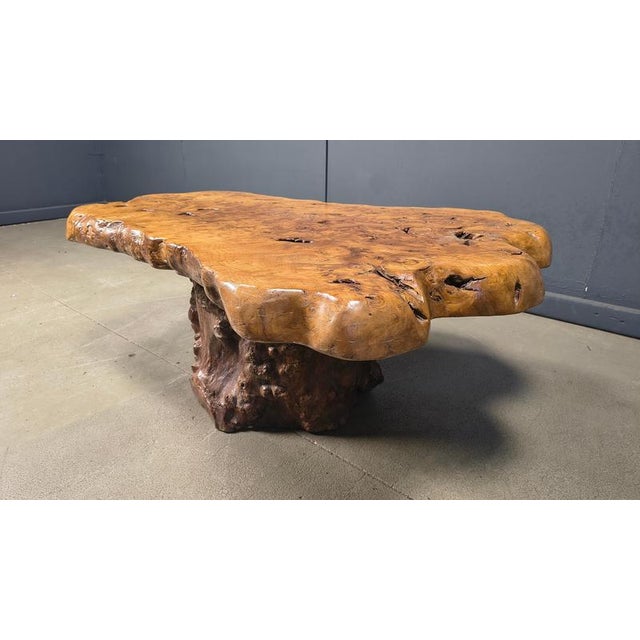 Freeform Coffee Table in Elm, 1970s For Sale - Image 8 of 15