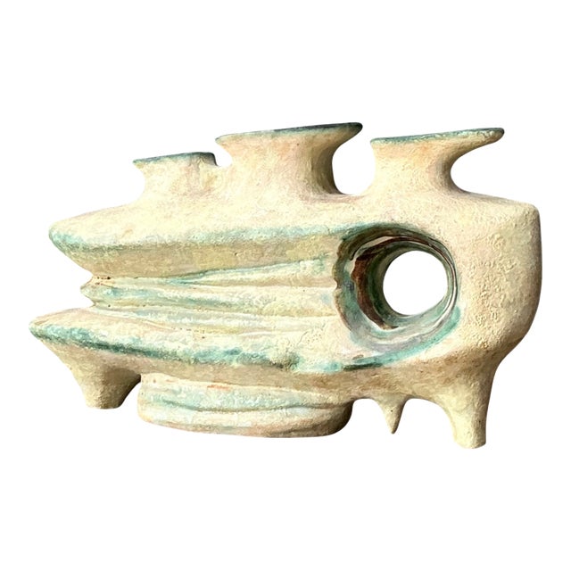 Vintage Organic Form Pottery Sculpture For Sale