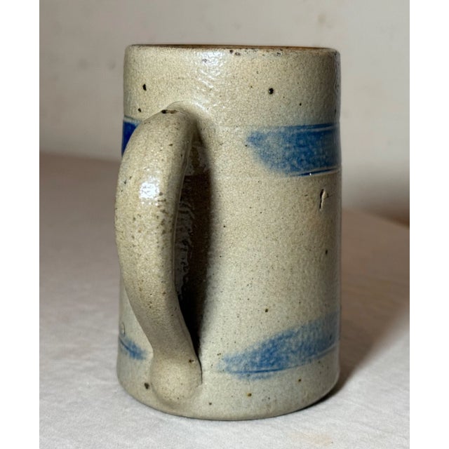 19th Century Rare Antique 19th Century Cobalt Glazed Stoneware Pottery Dining Mug Cup Jug For Sale - Image 5 of 8