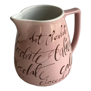Vinatge Pink & Brown Hot Chocolate Pitcher