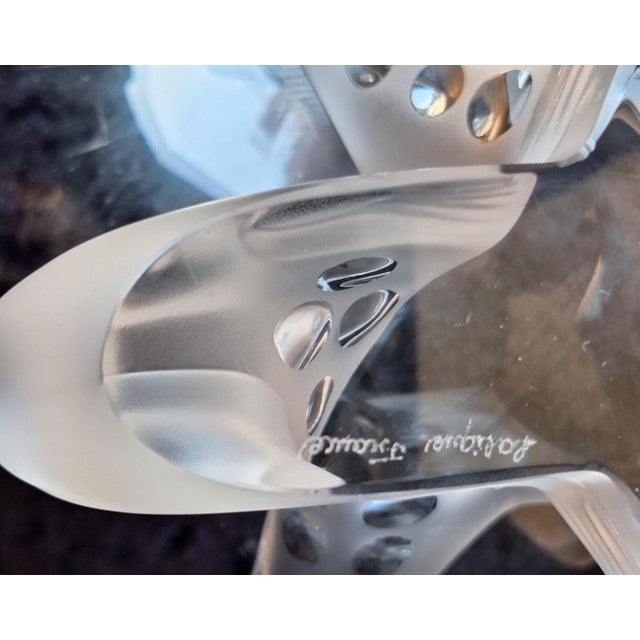 Caviar Dish Igor in Partially Frosted Crystal Glass by Lalique, 1990s For Sale - Image 13 of 14