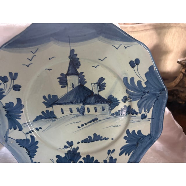 Pair of Delft Style Vintage Hand Painted Plates For Sale In Lexington, KY - Image 6 of 15