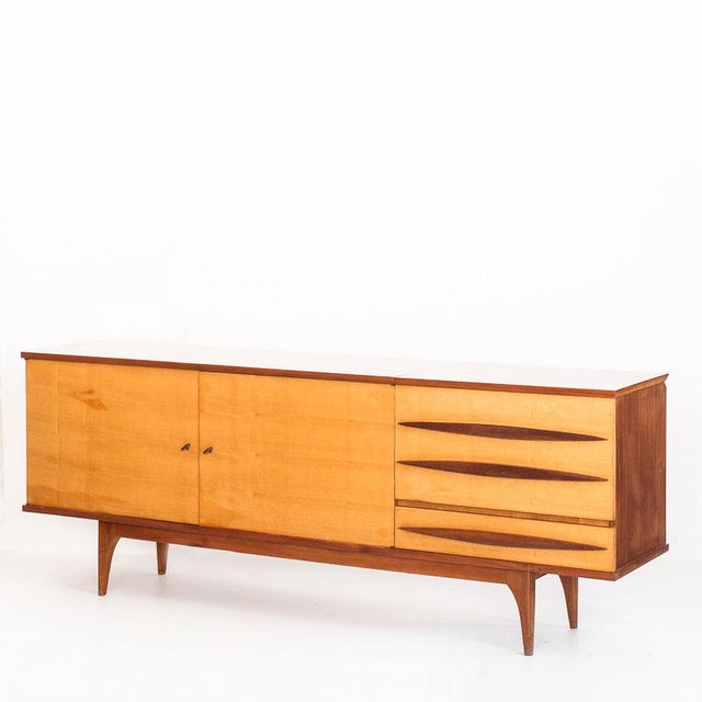 Mid-Century Brown Wooden Sideboard, France, 1960s, in Very Good conditions. Designed 1960 to 1969