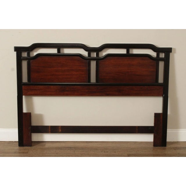 High Quality Vintage Paneled Queen Headboard with Ebonized 'Yoke'