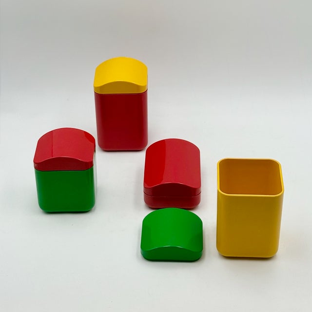 Modular Plastic Container Set by Makio Hasuike for Gedy, 1970s, Set of 4 For Sale - Image 10 of 14