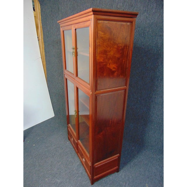 Wood Chinese Carved Mahogany Bookcase For Sale - Image 7 of 9