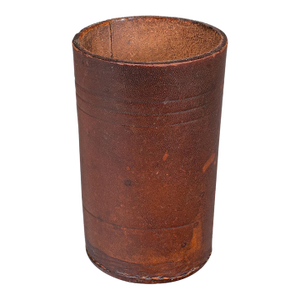 Small Antique Jacquet Dice Pot , French, Leather, Craps, Gaming Tumbler, c.1920