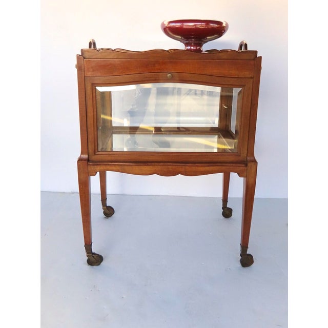 French Walnut Trolly Cart Display Lift Off Serving Tray Dessert Stand Side Table For Sale - Image 10 of 12