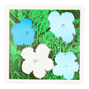 Andy Warhol 1970 Blue Flowers Authentic Original Poster 27.5 X 27.5
