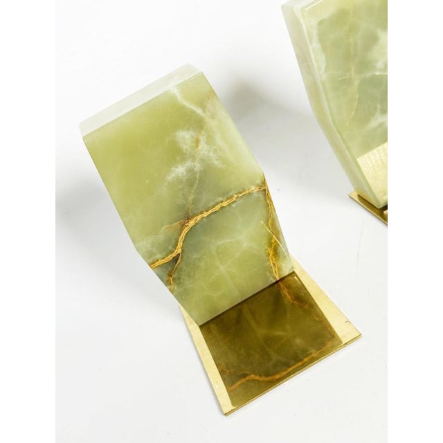 15th Century & Earlier Onyx and Brass Bookends, France, 20th Century, Set of 2 For Sale - Image 5 of 10