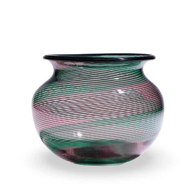 Barovier & Toso Ercole Barovier Toso Mid Century Murano Italian Art Glass Vase For Sale - Image 4 of 6