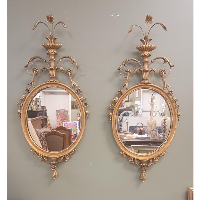 Gold Pair of 1950s Adams Style Georgian Mirrors For Sale - Image 8 of 14