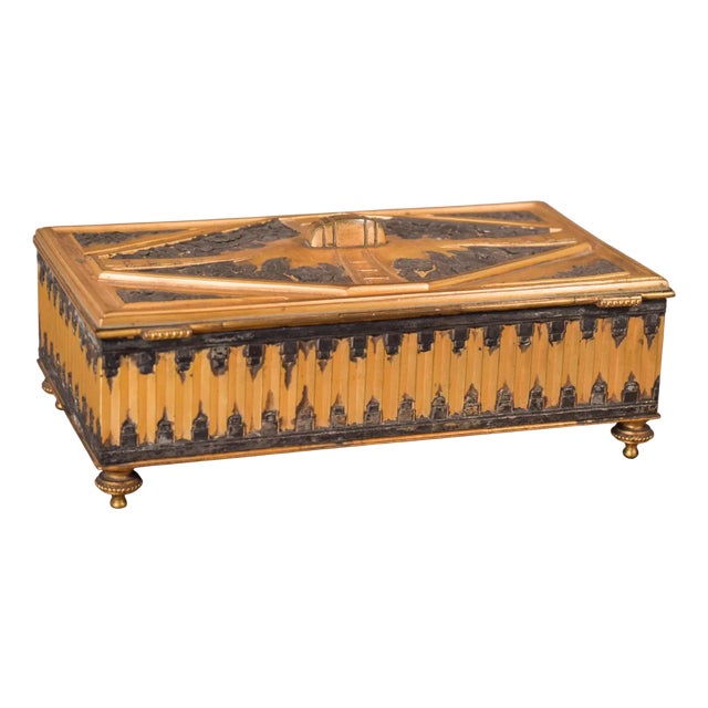 Vintage Wooden Jewellery Box For Sale