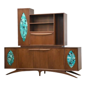 1960s Refinished Walnut Vladimir Kagan Style Sideboard Credenza