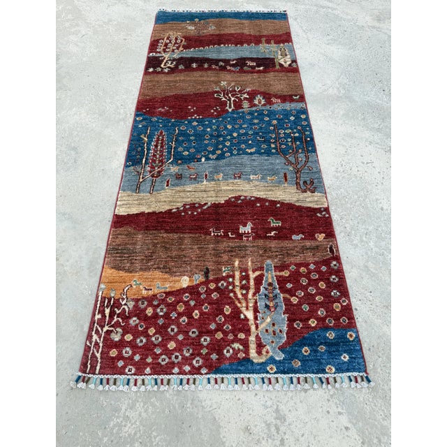 Red Persian Style Gabbeh Rug Runner, 02'08 X 06'08 For Sale - Image 6 of 11