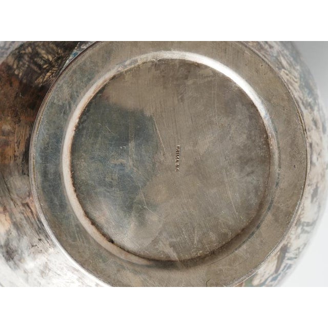 Metal Art Deco Silver-Plated Globe Vase with Handles, Sweden, 1950s For Sale - Image 7 of 18