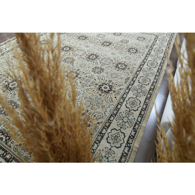 Persian 1970s Vintage Persian Handmade Wool Cotton Beige Area Rug For Sale - Image 3 of 11