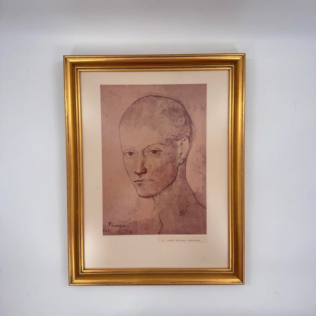 1990s Framed Picasso Head of a Boy Cleveland Museum Issued Print For Sale - Image 5 of 10