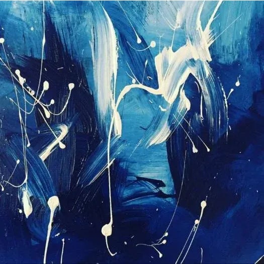 "Waves 2" Modern Expressionist Limited Edition Art Print (Of Acrylic on Canvas Painting) by Shabs Beigh For Sale