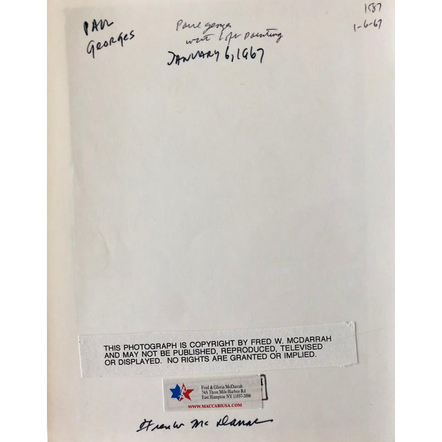 American Fred McDarrah, Vintage Signed Silver Gelatin Photograph Paul Georges Studio Painting Photo, 1967 For Sale - Image 3 of 4