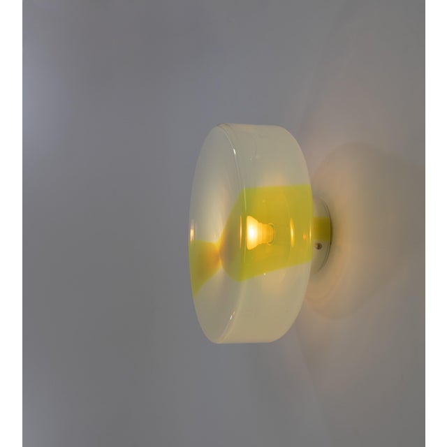 Oite Wall or Ceiling lamp designed by Renato Toso and produced by Leucos in the 1970s. This lamp consists of a hand-blown...