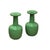1990s Pair Orient Crackle Pattern Verdant Green Color Pottery Ceramic Vases For Sale - Image 5 of 7