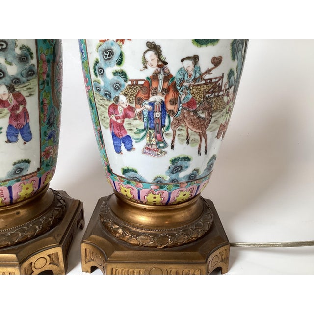 Stunning Early 19th Century Chinese Export Bronze Mounted Lamps - a Pair For Sale - Image 13 of 13