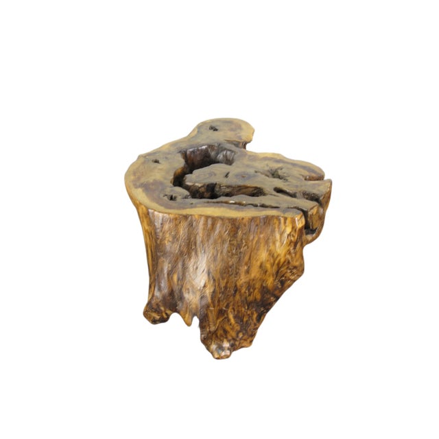 Rustic Hand Carved Natural Wood Table Top Sculpture For Sale - Image 3 of 10