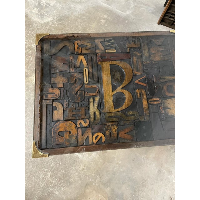 Wood Late 20th Century Pair of Handcrafted Antique Letterpress and Typecase End Tables For Sale - Image 7 of 11