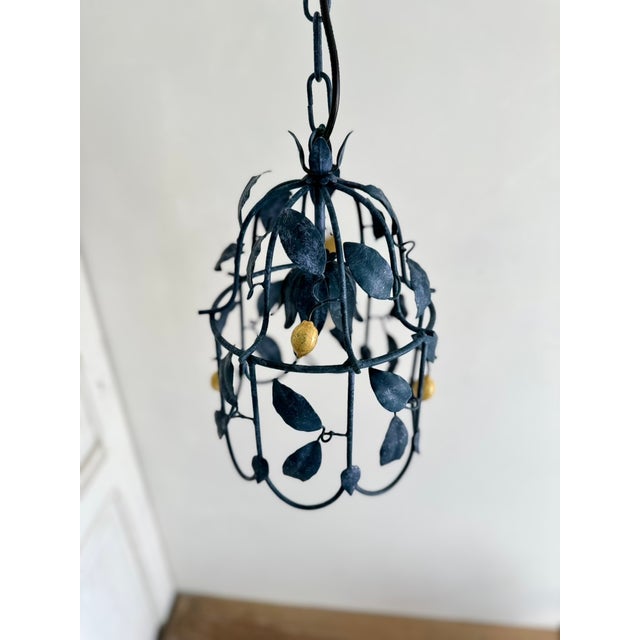 French Tole Cage Chandelier with Lemons from J.P. Ryckaert, 1980s For Sale - Image 11 of 18