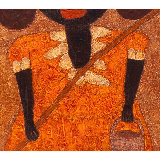 David Tinsley "Catch of the Day" Folk Art Oil on Panel For Sale - Image 4 of 10