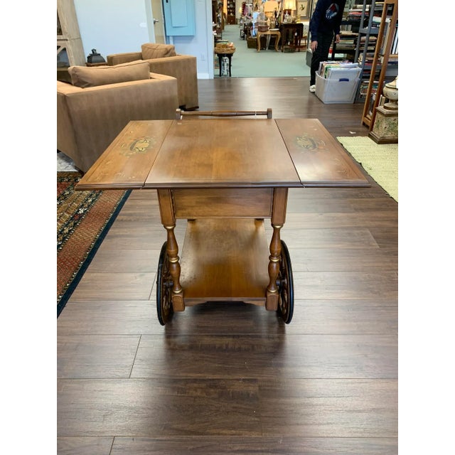 Wood Circa 1950s Vintage Heywood Wakefield Tea Cart For Sale - Image 7 of 13