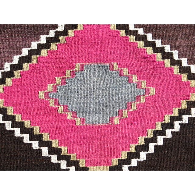 Mid 20th Century Magenta & Brown Vintage 60's Turkish Handwoven Boho Runner Rug For Sale - Image 9 of 11