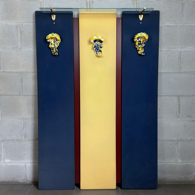Wood, Ceramic, Glass and Brass Coat Stand attributed to Osvaldo Borsani and Lucio Fontana, 1960 For Sale - Image 11 of 11
