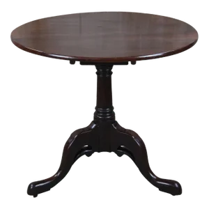 Antique 18th Century George II English Mahogany Tilt Top Birdcage Tea Table