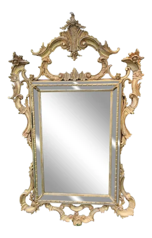 1970s Italian Rococo Rectangular Gilt Mirror by La Barge