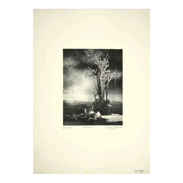Leo Guida, Drought, Original Etching, 1970s For Sale