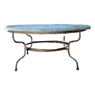 Vintage Monumental Solid Granite Top Dining Table For Sale