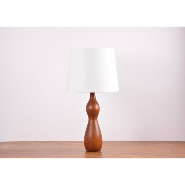 Mid-Century Modern Scandinavian Teak Table Lamp with Shade, 1960s For Sale - Image 9 of 9