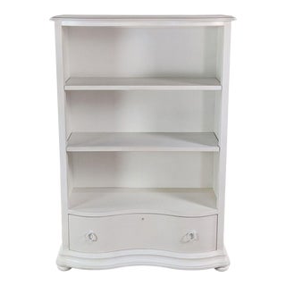 Restoration Hardware White Wooden Bookcase For Sale