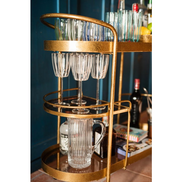 Glass VIETRI Nuovo Stripe Blue Wine Glass For Sale - Image 7 of 9