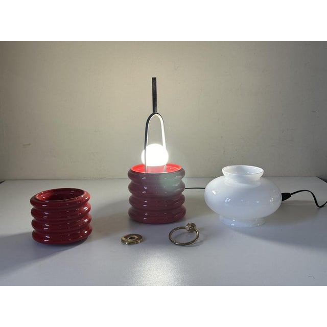 Metal Vintage Ceramic Lantern Lamp, 1970s For Sale - Image 7 of 15