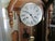 Wood Beautiful Vintage Wood Ansonia Reproduction Tear Drop Clock 8 Day Wind Painted Glass on Door Works For Sale - Image 7 of 15
