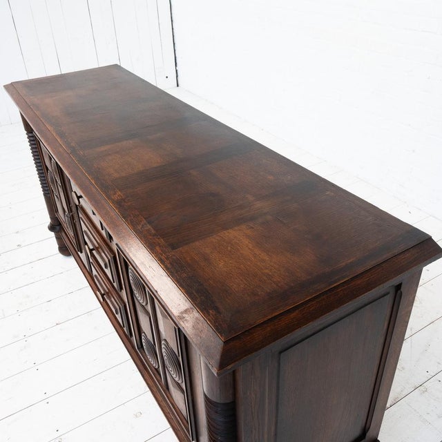 Tan Oak Sideboard by Charles Dudouyt, France, 1940 For Sale - Image 8 of 9