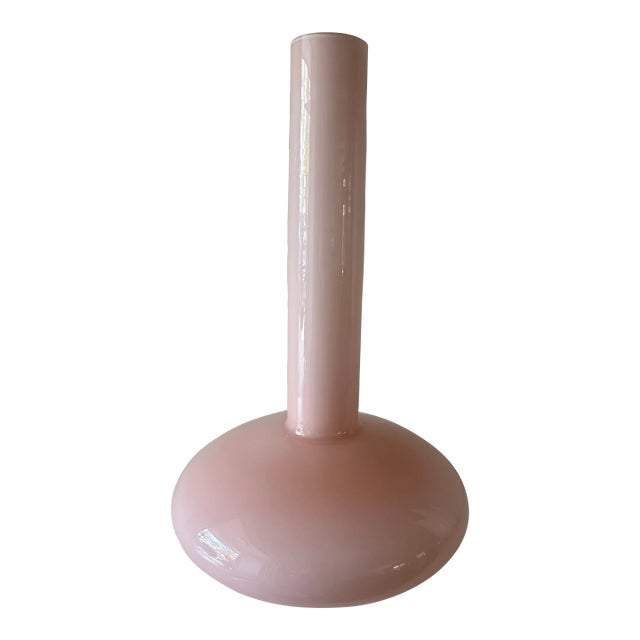 1980s Postmodern Pink Glass Bottle Vase-Laslo for Mikasa For Sale