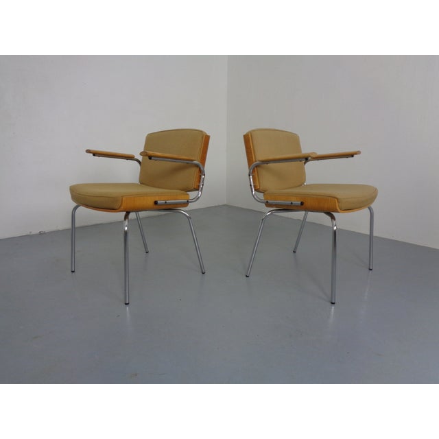 Metal Vintage Conference Armchair in Oak and Chrome from Duba Møbelindustri, Denmark, 1960s For Sale - Image 7 of 18