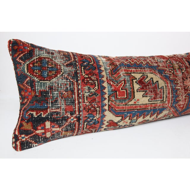 Textile Handwoven Rug Motif Bohemian Cushion-- Boho Heriz Rug-Inspired Throw Pillow -16'' X 43'' For Sale - Image 7 of 10