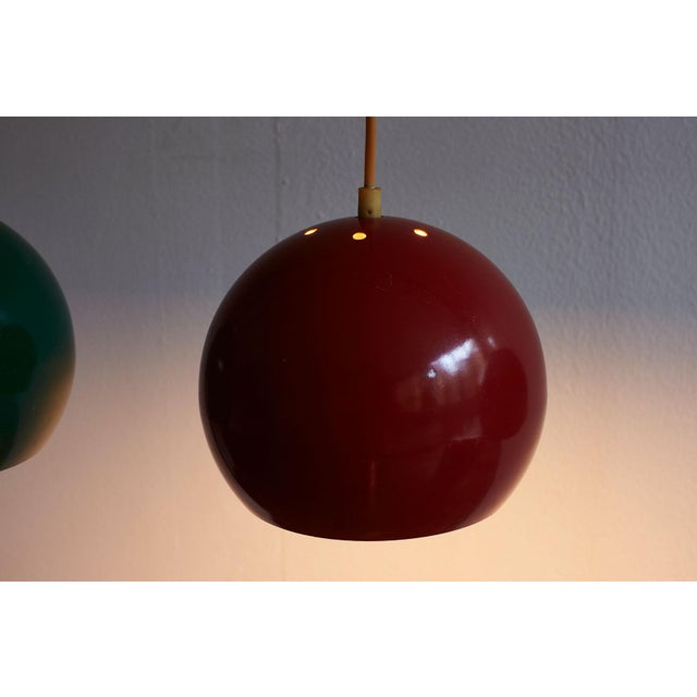 Metal Mid-Century Pendant Lights, Denmark, 1970s, Set of 3 For Sale - Image 7 of 11
