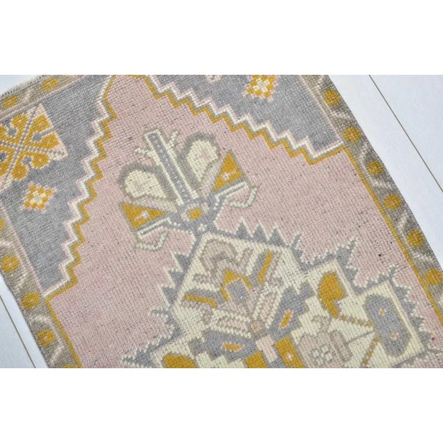 Anatolian Low Pile Oushak Door Mat Rug For Sale - Image 4 of 6